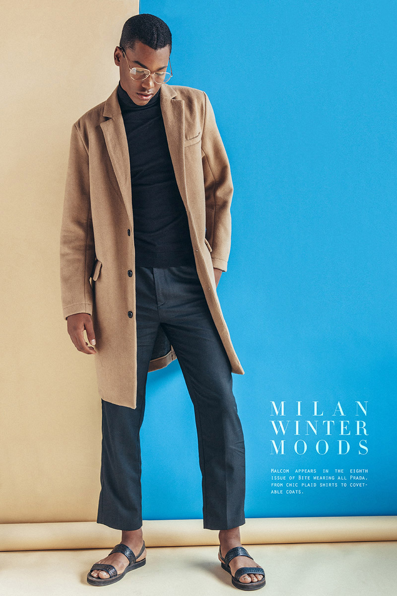 image Italy winter moods editorial blue cofee combined ideal, fashion man capuccino color mulatto coat model look