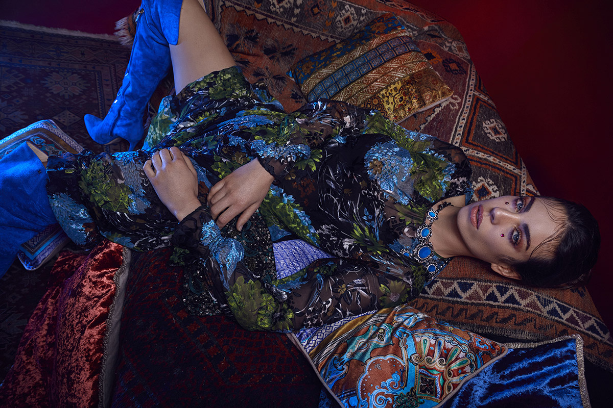 Editorial story Natalia Rodrigez wears Dolce and Gabbana by Alex Kipenko